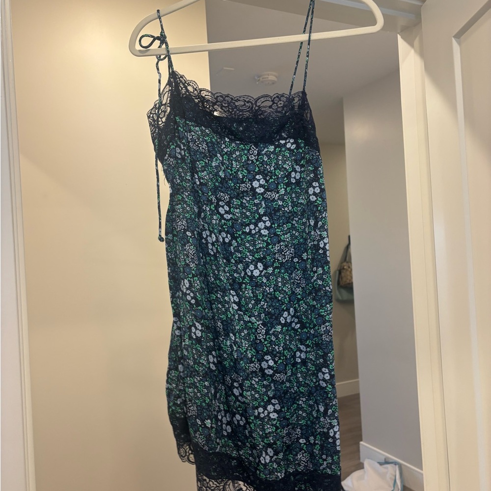 Floral Lace Trim Slip Dress
